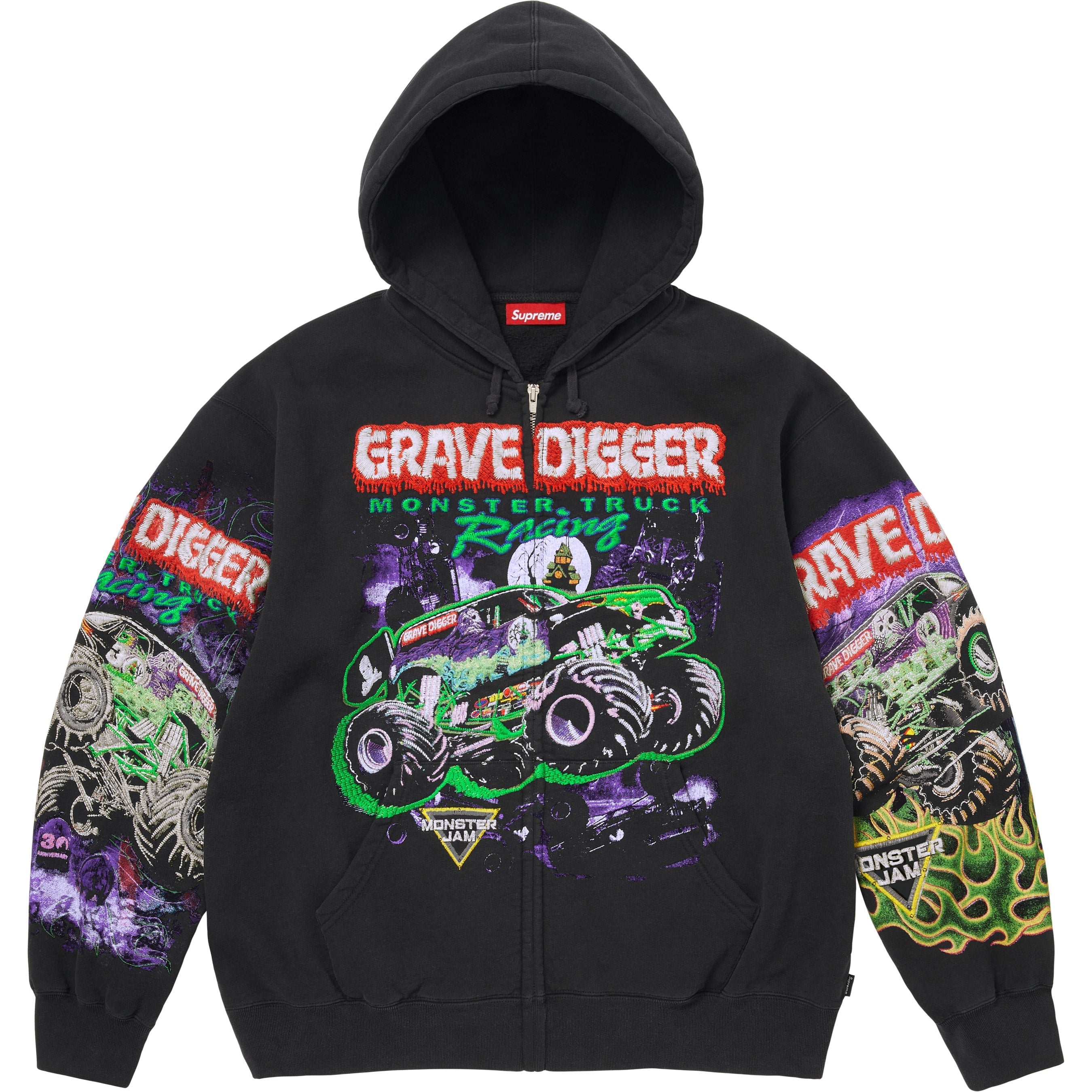Monster Jam™ Grave Digger™ Zip Up Hooded Sweatshirt view 3